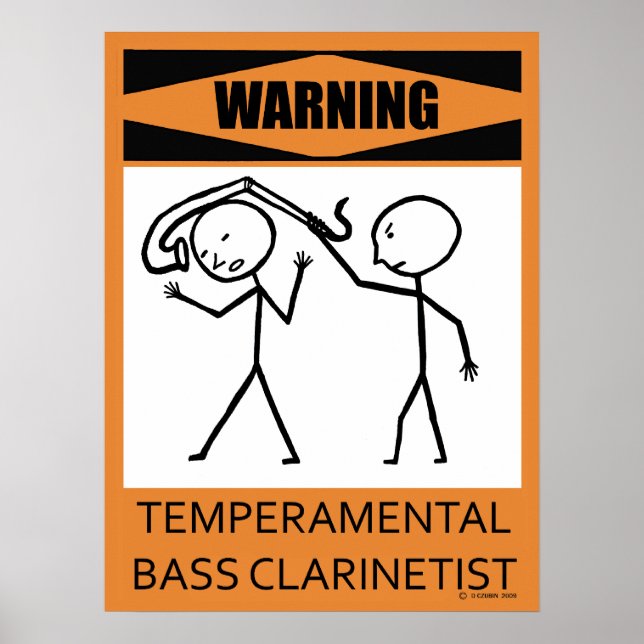 Poster de Clarinetista de Baixo Temperamental de A (Frente)