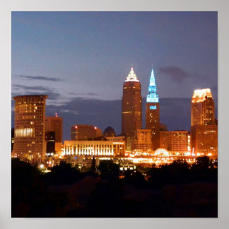 Poster de Cleveland Azul legal (12X12)