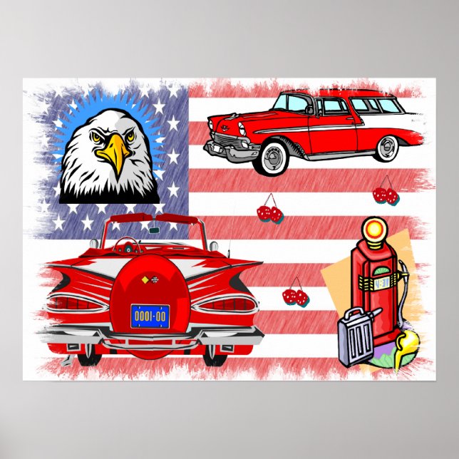 Poster de Colagem das décadas de 1950 e 60 (Frente)