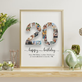 Poster de Colagem de Fotografias de Aniversário Pe