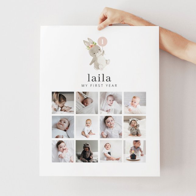 Poster de Colagem de Fotos - Balão Cor-de-Rosa Coe (Criador carregado)