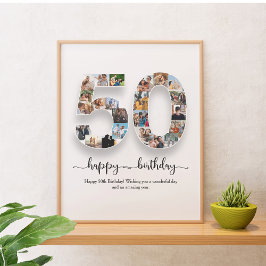 Poster de Colagem de Fotos de 50º Aniversário Pers