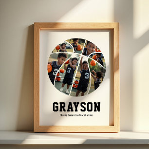 Pôster de Colagem de Fotos de Basquete Personaliza