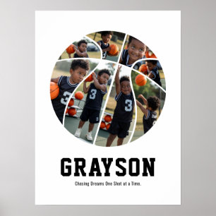 Pôster de Colagem de Fotos de Basquete Personaliza