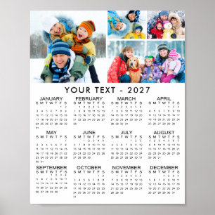 Poster de Colagem de Fotos do Calendário Simples 2