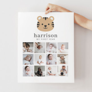 Poster de Colagem de Fotos - Rosto de Tigre