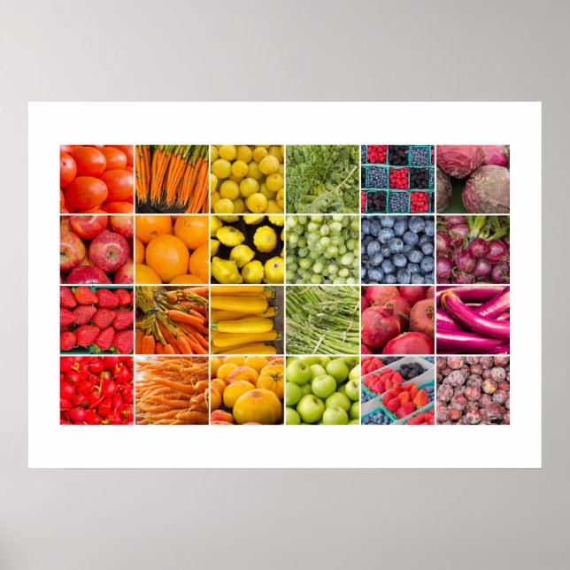 Poster de Colagem de frutas e Vegetais (Frente)