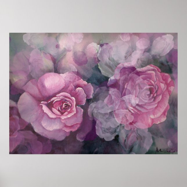 Poster de Colagem de Rosas do Anjo (Frente)