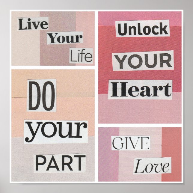 Poster de Colagem Rosa (Frente)