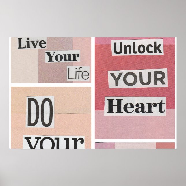 Poster de Colagem Rosa (Frente)