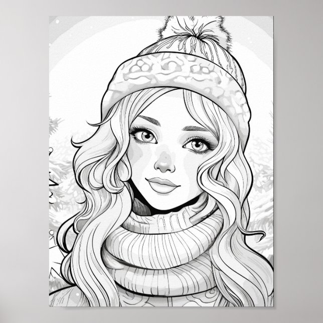 Poster de Coloração da Hora de Natal (Frente)