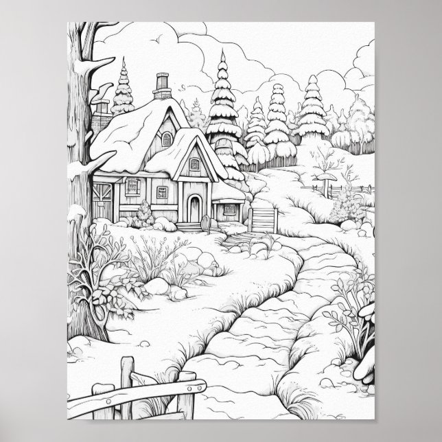 Poster de Coloração da Hora de Natal (Frente)