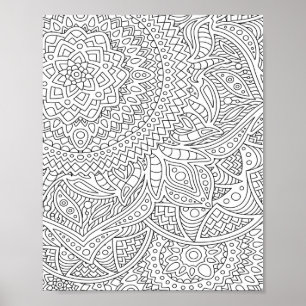  Poster de Coloração de Adultos Mandala