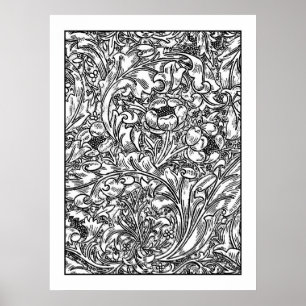 Poster de Coloração de Adultos - William Morris Fl