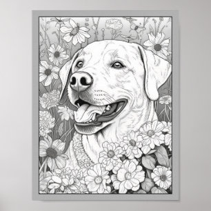 Poster de Coloração de Cachorros do Labrador-Cacho