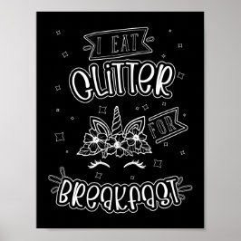 Poster de Coloração de Fundo Preto do Unicorn Engr