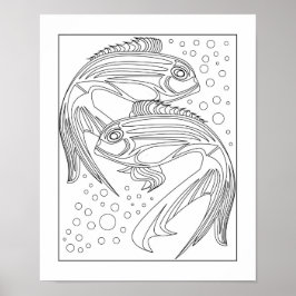 Poster de coloração de peixes