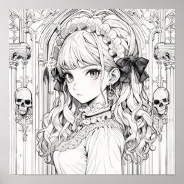 Poster de coloração Gothic Lolita
