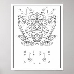 Poster de Coloração para Adultos do Lotus Mandala