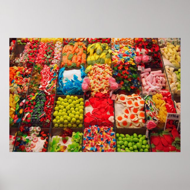 Poster de compro doce doce e doce colorido (Frente)