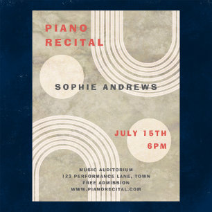 Poster de concerto musical mínimo Abstrato moderno