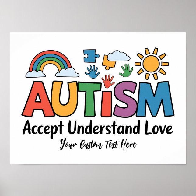 Poster de Consciência do Autismo Personalizado (Frente)