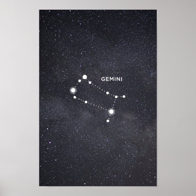 Poster de constelação Gemini Zodiac (Frente)