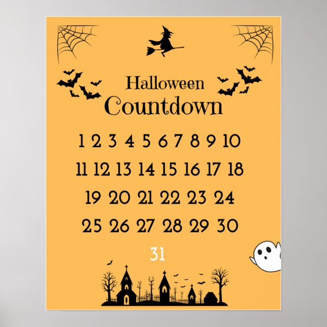 Poster de Contagem de Halloween (Frente)