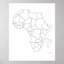 Poster de Contorno do Mapa Africano