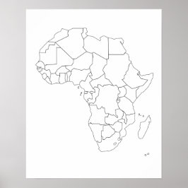 Poster de Contorno do Mapa Africano