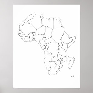 Poster de Contorno do Mapa Africano