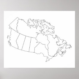 Poster de Contorno do Mapa do Canadá