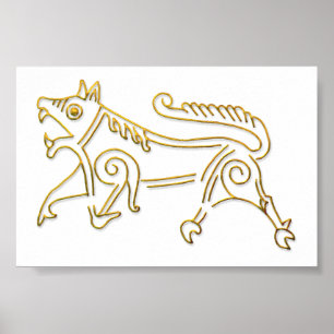 Poster de contorno Vang Runestone-gold