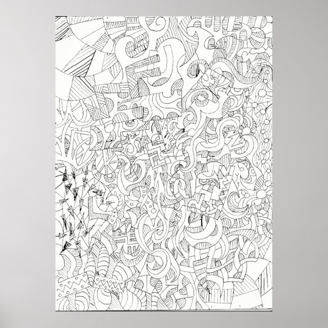 Poster de Contornos de abstrato (Frente)