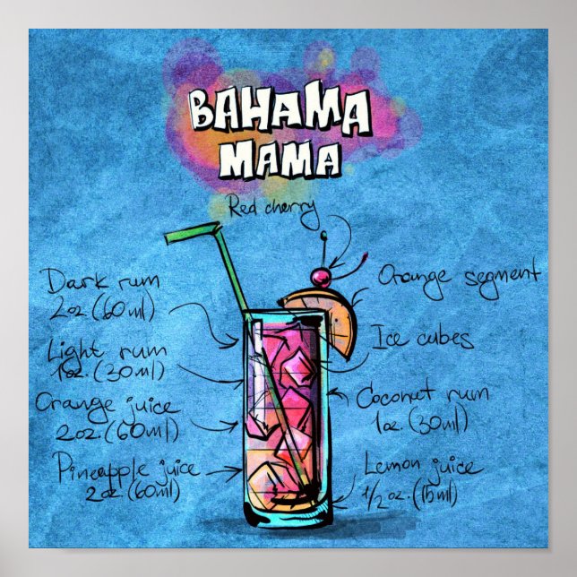 Poster de coquetel Bahama Mama (Frente)