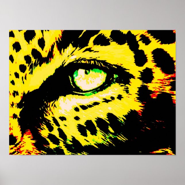 Poster de cor amarela do olho-leopardo motivaciona (Frente)