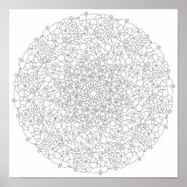 Poster de cor - Bubble Star Mandala