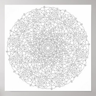Poster de cor - Bubble Star Mandala