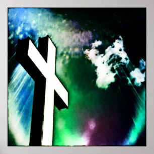 Poster de cor da cruz santa