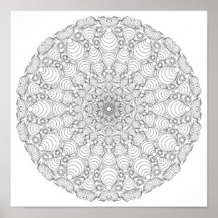 Poster de cor - Ilusões óticas de Mandala