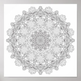 Poster de cor - Lacy Mandala suave