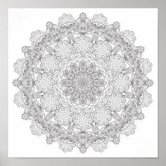 Poster de cor - Lacy Mandala suave