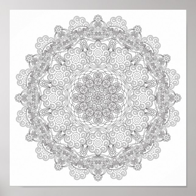 Poster de cor - Lacy Mandala suave (Frente)