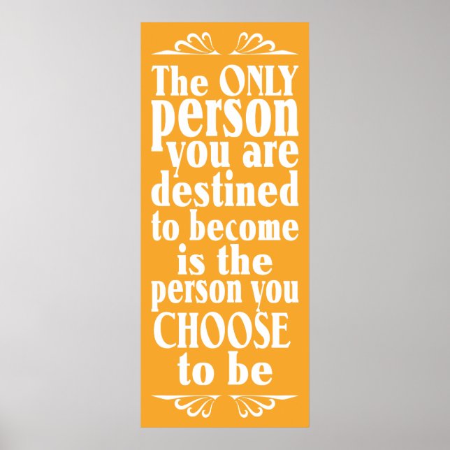 Poster de cor personalizada CHOICE de Motivação (Frente)