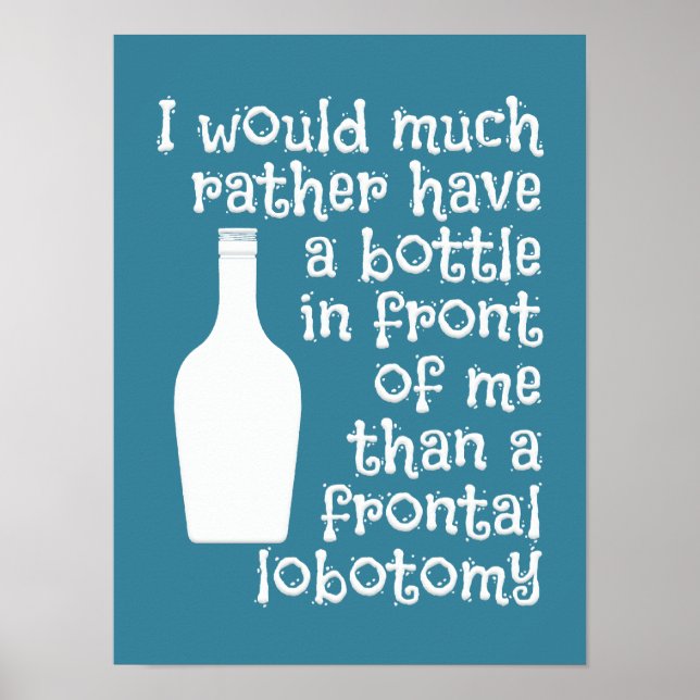 poster de cor personalizada com humor de bebendo (Frente)