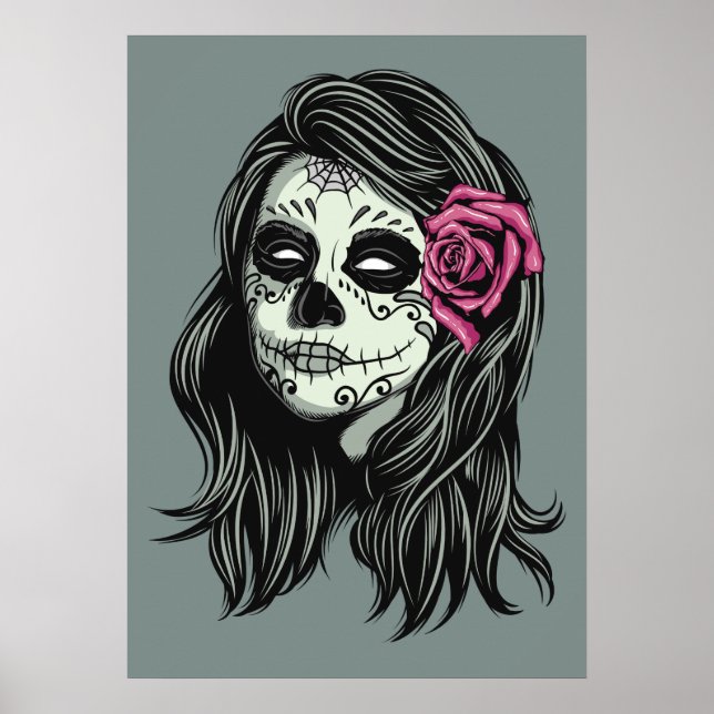 Poster de cor personalizada da Mulher Zombie (Frente)