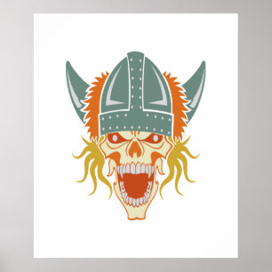 POSTER de cor personalizada do crânio VIRADO