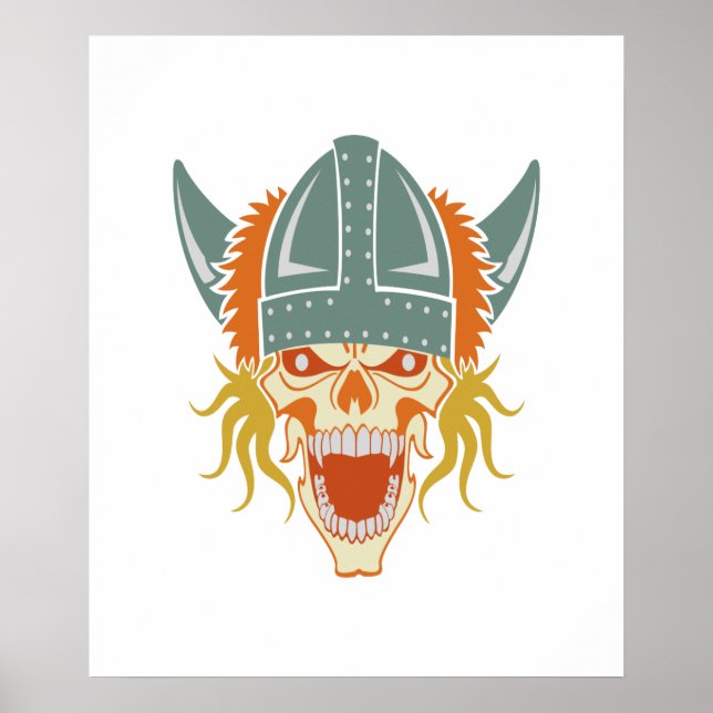 POSTER de cor personalizada do crânio VIRADO (Frente)