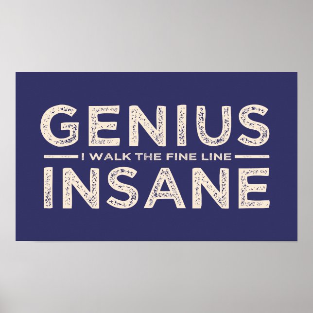 Poster de cor personalizada GENIUS VS INSANE (Frente)