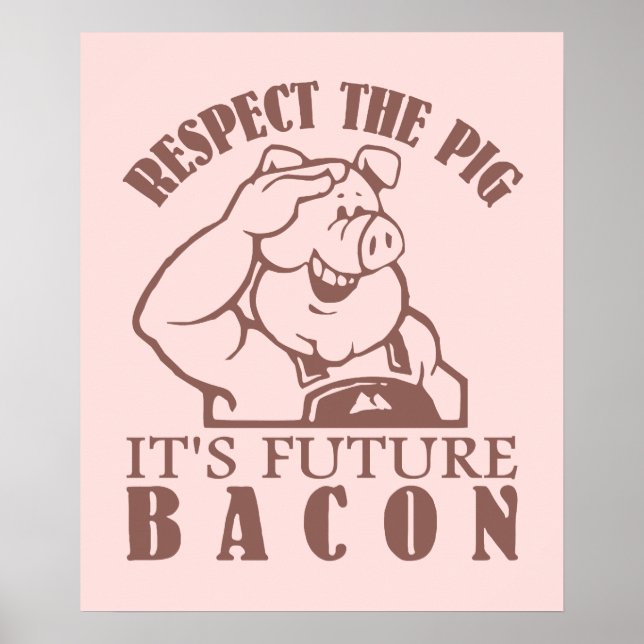 POSTER de cor personalizada PIG TO BACON (Frente)